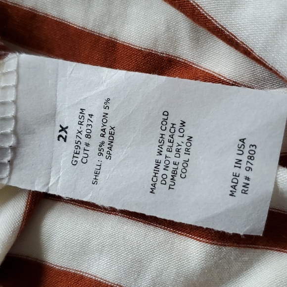 Set of 2 Green Envelope Rayon Striped Tops - Picture 10 of 14